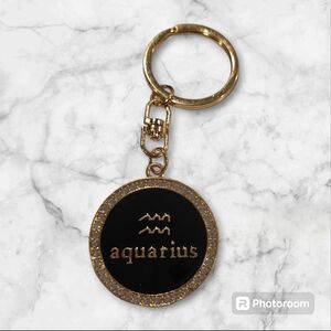 New Aquarius Bling 2-sided zodiac keychain
